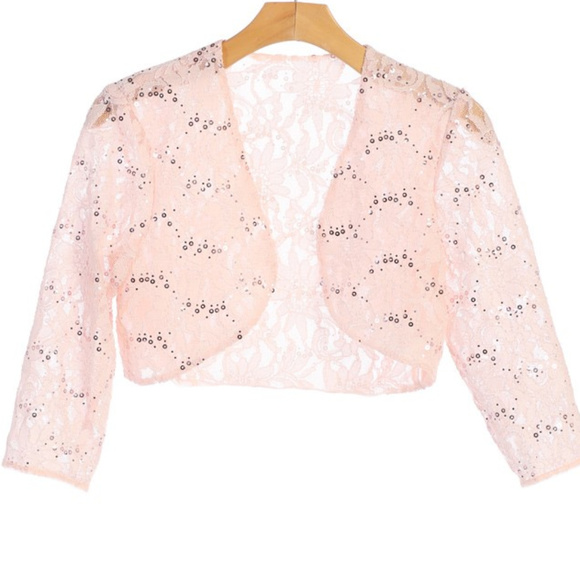 Unbranded Accessories Lace Blush Pink Bolero Jacket Shrug 34